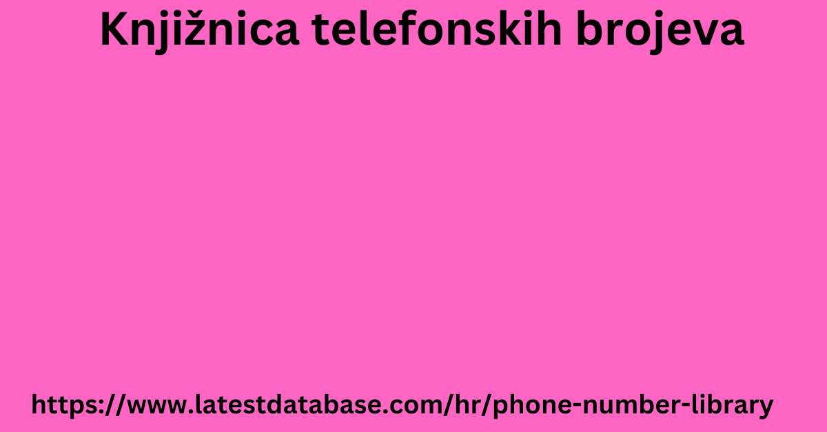 Knjižnica telefonskih brojeva