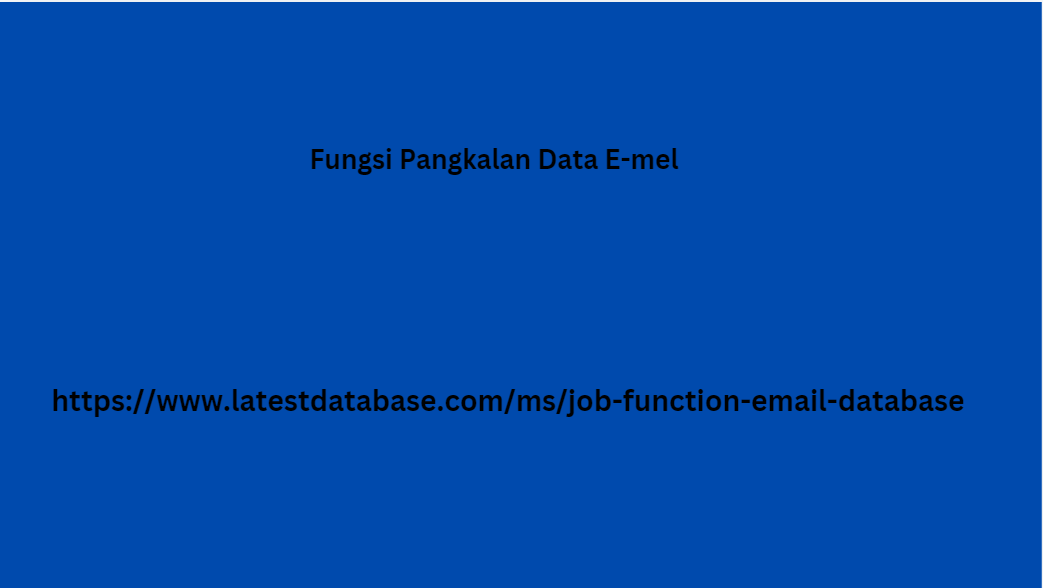 Fungsi Pangkalan Data E-mel 