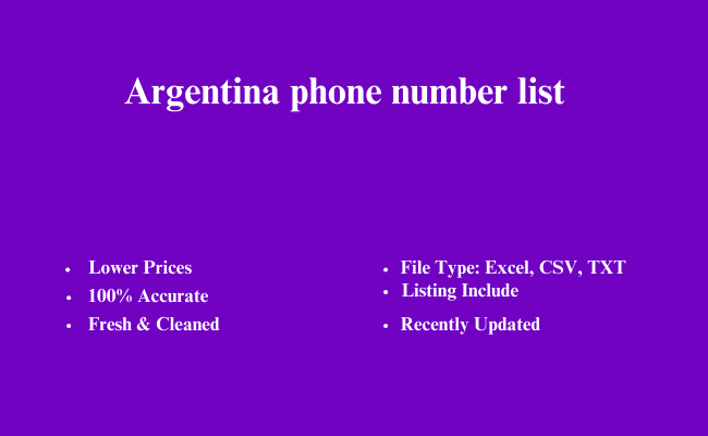 Argentina phone number list