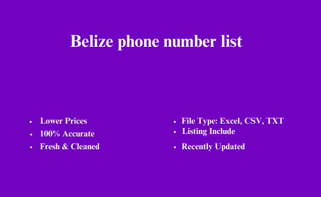 Belize phone number list