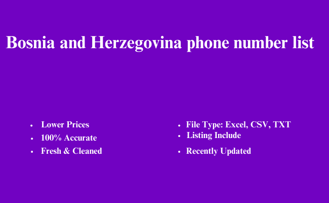 Bosnia and Herzegovina phone number list