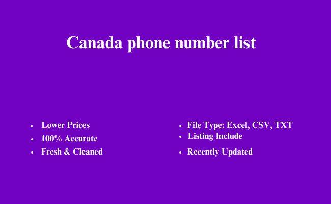 Canada phone number list