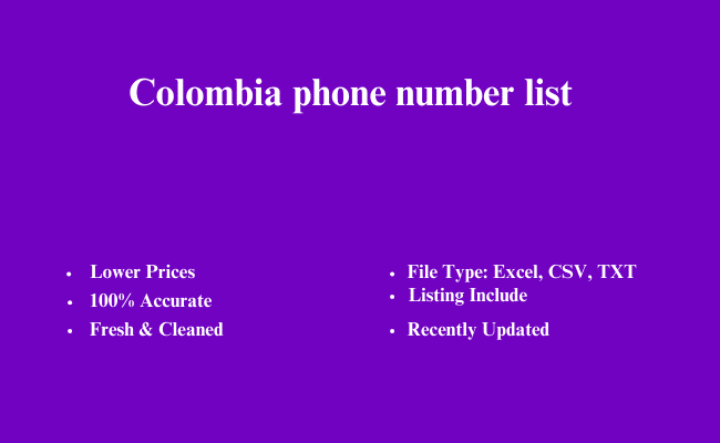 Colombia phone number list