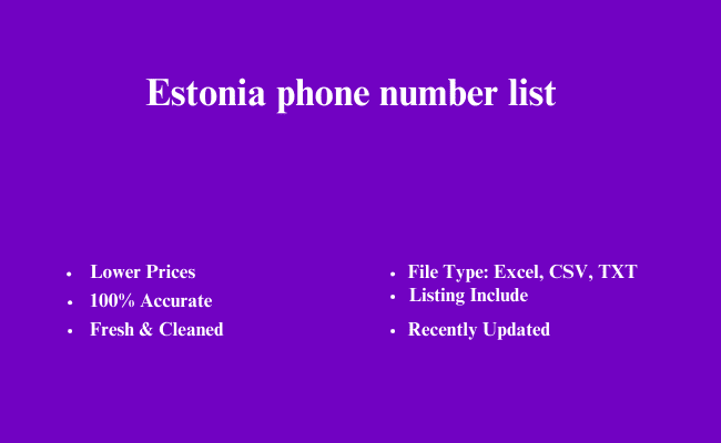 Estonia phone number list