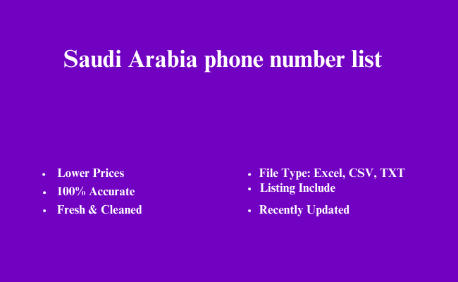 Saudi Arabia phone number list