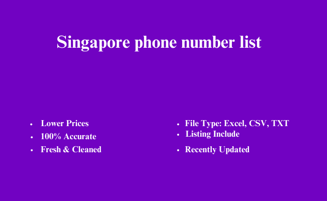 Singapore phone number list