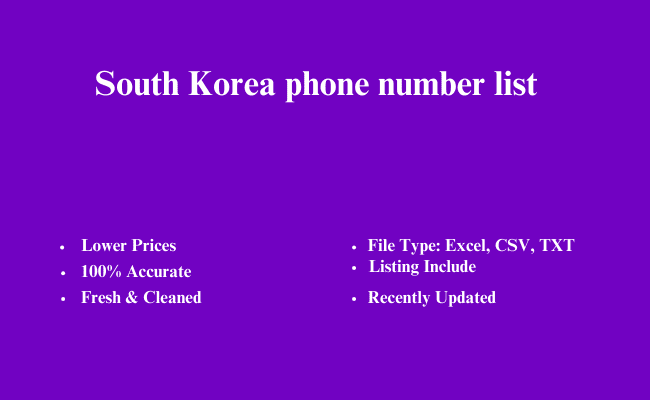 South Korea phone number list