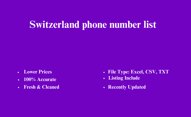 Switzerland phone number list